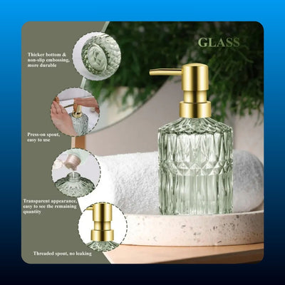 Embossed Glass Bathroom Accessory Set (5 Piece)