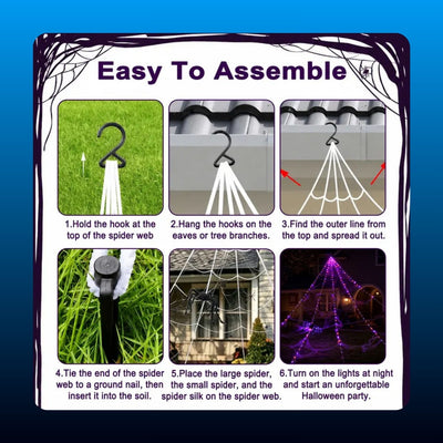 Giant Light Up Halloween Spider Web
