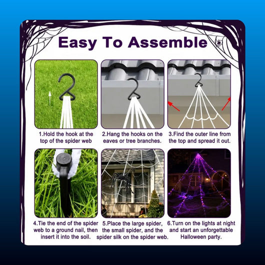 Giant Light Up Halloween Spider Web