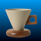 Ceramic Curve-Shaped Coffee Mug with Wooden Handle