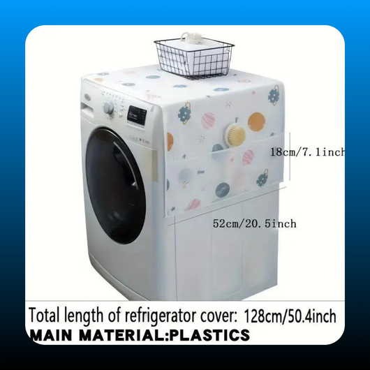 Refrigerator Dust Cover with Storage Pockets