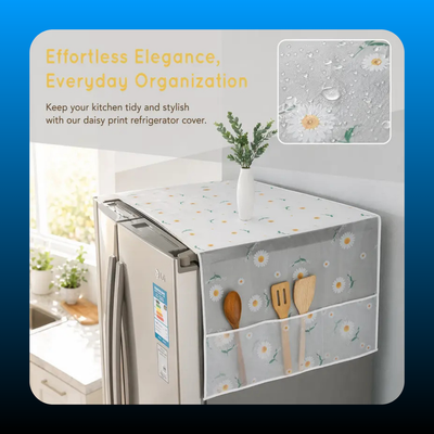Refrigerator Dust Cover with Storage Pockets