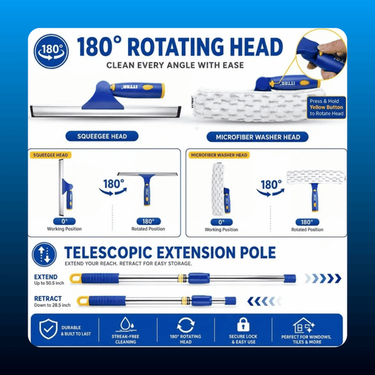 Telescopic Window Squeegee Kit