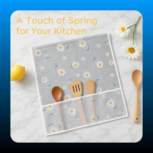 Refrigerator Dust Cover with Storage Pockets