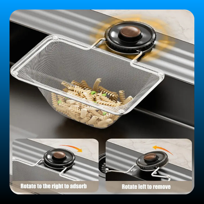 Suction Sink Strainer Holder with 50Pcs Food Catcher Filters