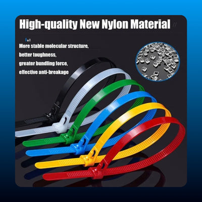 Reusable Colored Cable Ties (100 Pack)