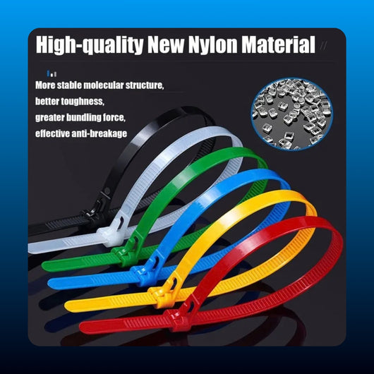 Reusable Colored Cable Ties (100 Pack)