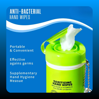 Travel Size Mini Hand Wipes Keychains (4 Pack)
