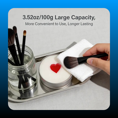 Makeup Brush Cleansing Soap with Silicone Cleaning Pad