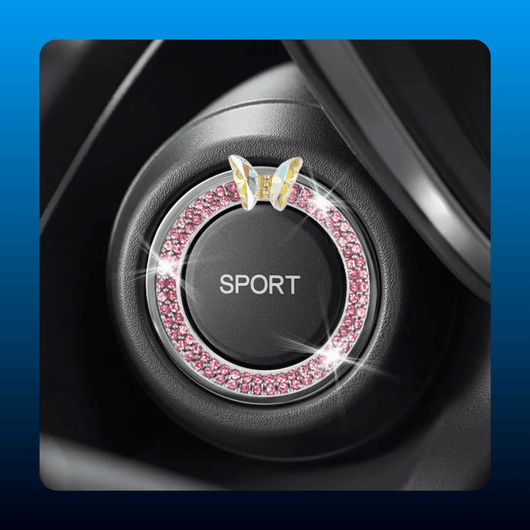 Rhinestone Start Stop Button Ring