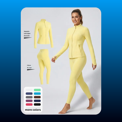 Brushed Zip Jacket Activewear Set