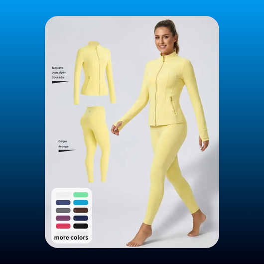 Brushed Zip Jacket Activewear Set