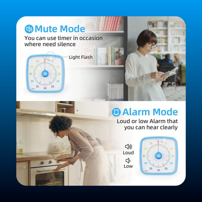 60-Minute Silent Visual Timer with Night Light