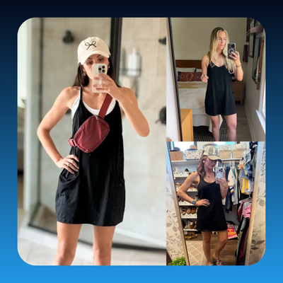 Women's Athletic Sleeveless Mini Dress with Built-in Shorts