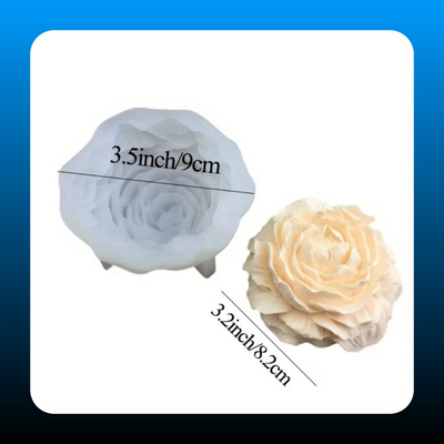 3D Peony Flower Silicone Candle Molds (2 Pack)