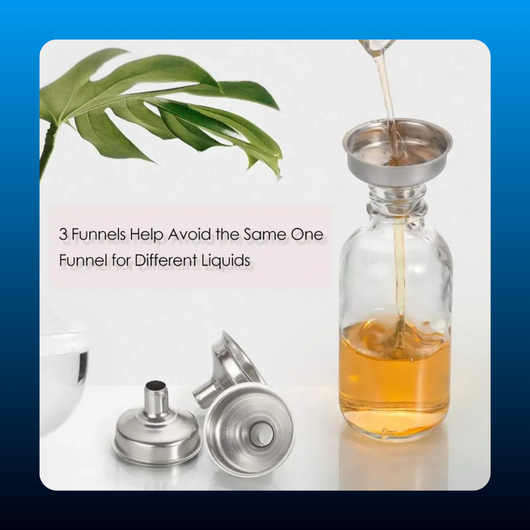Clear Glass Bottles with Lids & 3 Stainless Steel Funnels