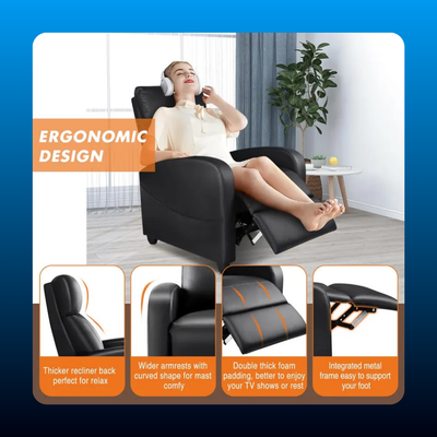 Push Back Recliner Chair with Footrest