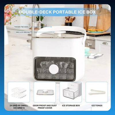 Portable Ice Cube Maker with Storage Drawer