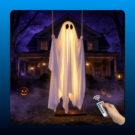 Light Up Hanging Ghost on Swing