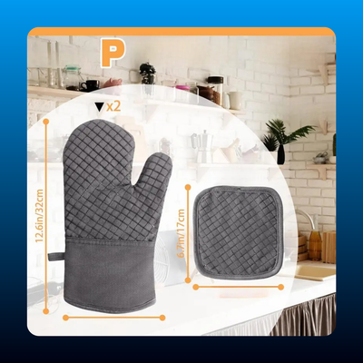 4-Pcs Modern Bakeware Oven Mitts & Pot Holders Set