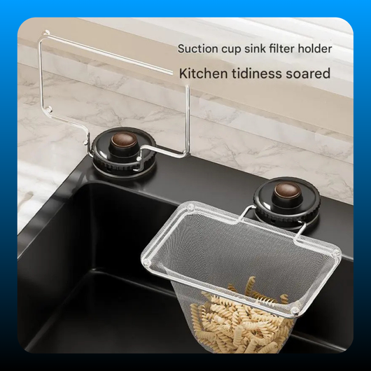 Suction Sink Strainer Holder with 50Pcs Food Catcher Filters