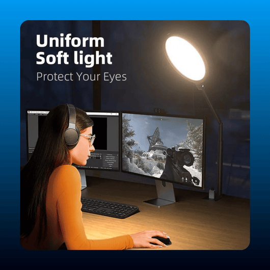 LED Desk Ring Light with Clamp