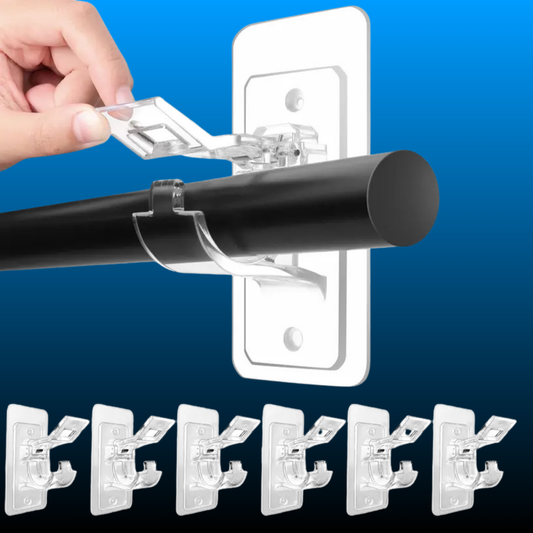 No Drill Needed Curtain Rod Holders (6 Pack)