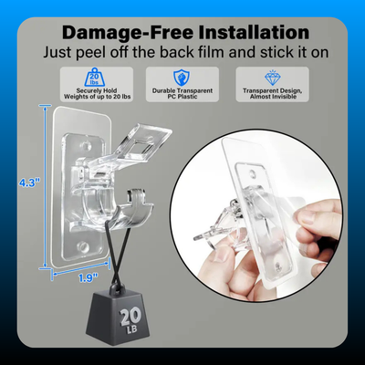 No Drill Needed Curtain Rod Holders (6 Pack)