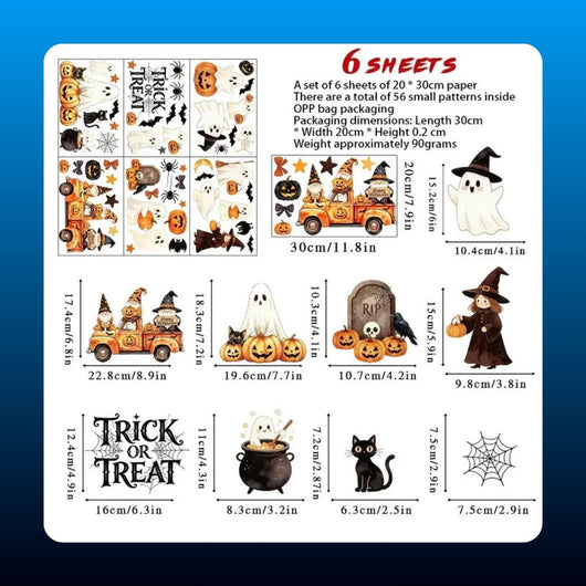Halloween Window Cling Stickers (56 Piece)
