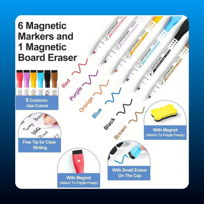 Magnetic Dry-Erase Board with Markers