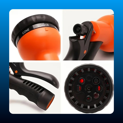 Adjustable High-Pressure Multi-Spray Pattern Water Hose Nozzle