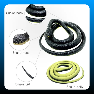 Realistic Artificial Imitation Rubber Black Mamba Snake