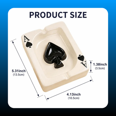 Creative Poker Ceramic Cigarette Ashtray Tabletop