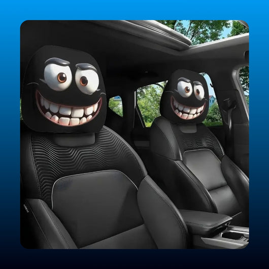 Funny Face Car Headrest Covers (2 Pack)