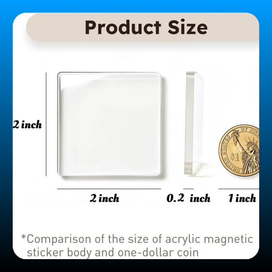 Clear Acrylic DIY Fridge Magnets (10 Pcs)