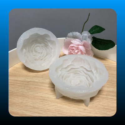 3D Peony Flower Silicone Candle Molds (2 Pack)
