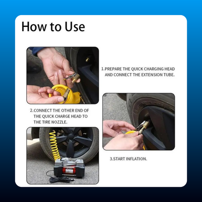 2pcs Tire Inflator Nozzles with Clip-On Connectors