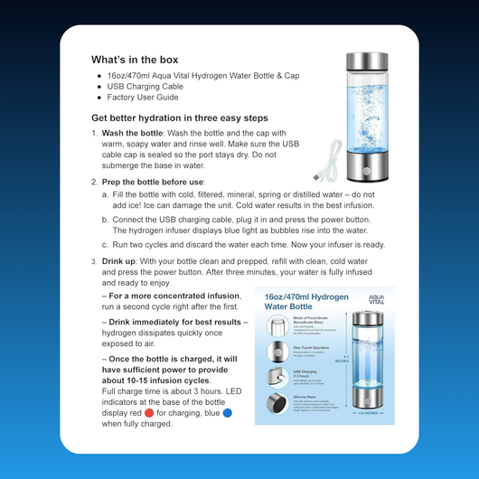 Hydrogen Generating Water Bottle
