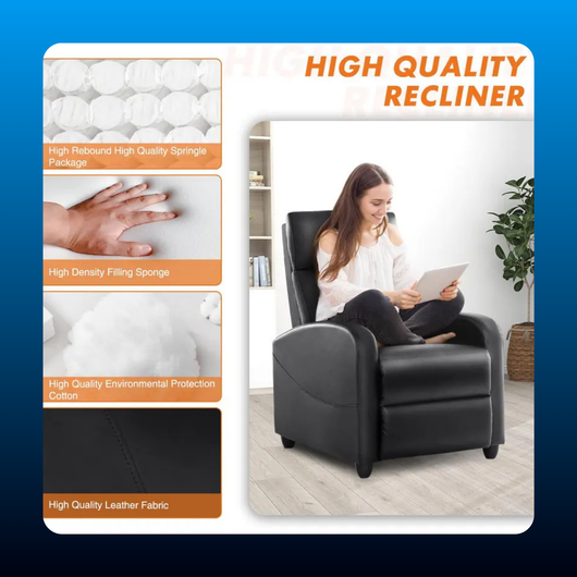 Push Back Recliner Chair with Footrest