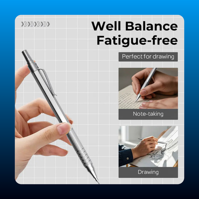 Metal Mechanical Pencil Set with Lead and Erasers