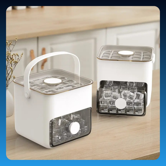 Portable Ice Cube Maker with Storage Drawer