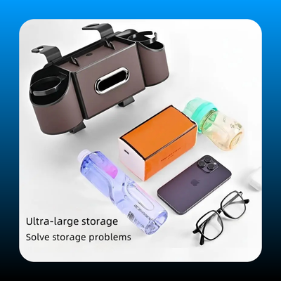 Multifunctional Car Seat Back Storage Box with Tissue Holder