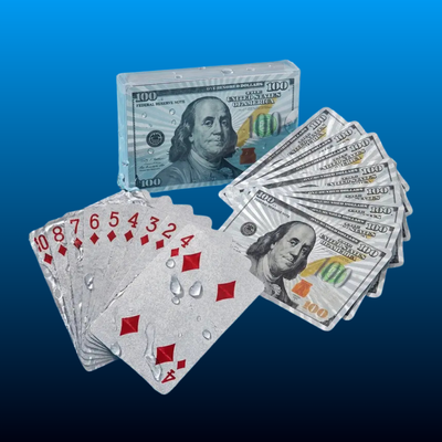 Waterproof Playing Cards, $100 Bill Design