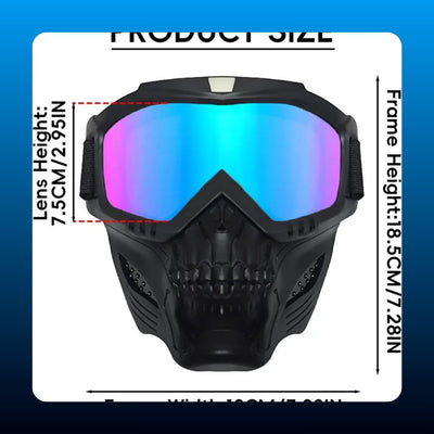 Skull Face Mask with Mirrored Goggles
