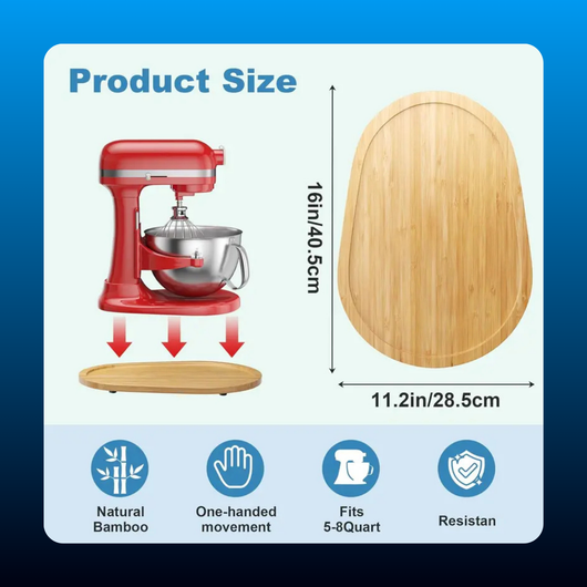 Bamboo Sliding Mat for Stand Mixers