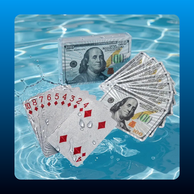 Waterproof Playing Cards, $100 Bill Design
