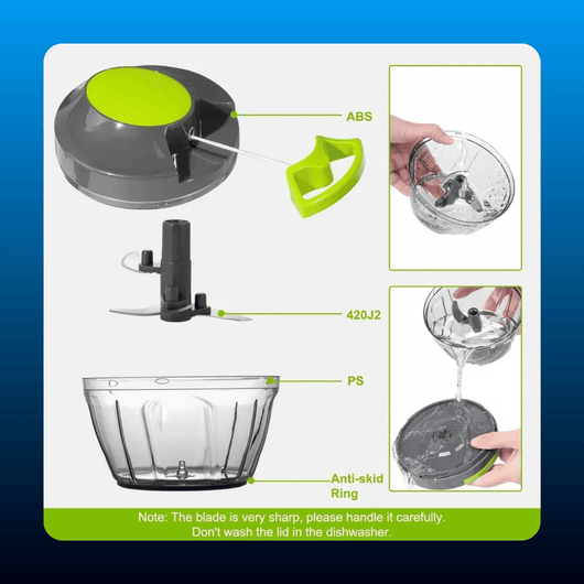 Manual Pull-Cord Food Processor, 500ml