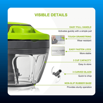 Manual Pull-Cord Food Processor, 500ml