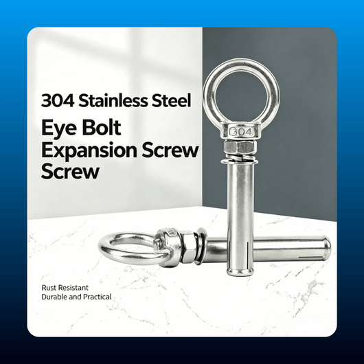 Stainless Steel Expansion Eye Bolt Anchors (2 Pack)