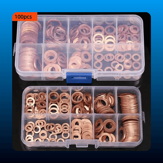Copper Sealing Washer Assortment (100 Piece)
